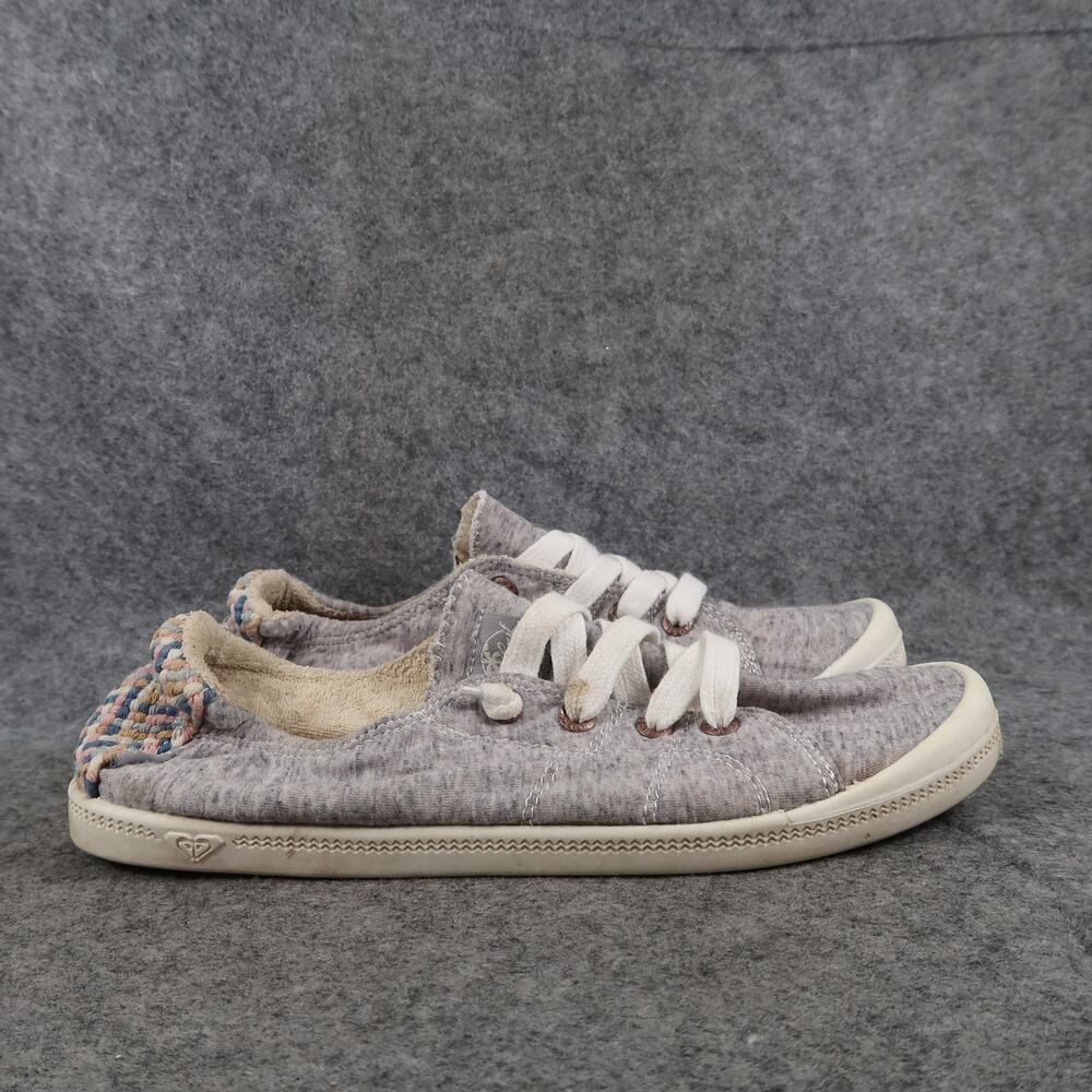 Roxy Shoes Womens 8 Bayshore Sneakers Slip On Casual Cruiser Comfort Surf Grey